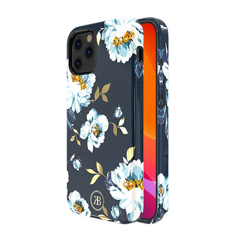 Kingxbar Blossom dėklas papuoštas originaliais Swarovski Crystals iPhone 12 Pro Max daugiaspalviais (Gardenia)