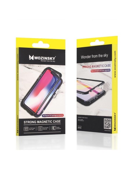 Wozinsky Full Magnetic Case Magnetic Case 360 priekinis ir galinis dangtelis su įmontuotu stiklu, skirtas Samsung Galaxy...