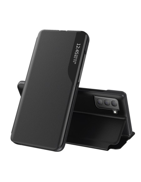 Eco Leather View Case elegantiškas atverčiamas dėklas su stovo funkcija, skirtas Samsung Galaxy S21 FE juodas Eco Leather View Case elegantiškas atverčiamas dėklas su stovo funkcija, skirtas Samsung Galaxy S21 FE juodas