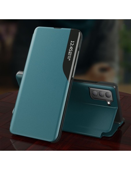 Eco Leather View Case elegantiškas atverčiamas dėklas su stovo funkcija, skirtas Samsung Galaxy S21 FE juodas Eco Leather View Case elegantiškas atverčiamas dėklas su stovo funkcija, skirtas Samsung Galaxy S21 FE juodas
