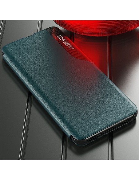 Eco Leather View Case elegantiškas atverčiamas dėklas su stovo funkcija, skirtas Samsung Galaxy S21 FE juodas Eco Leather View Case elegantiškas atverčiamas dėklas su stovo funkcija, skirtas Samsung Galaxy S21 FE juodas