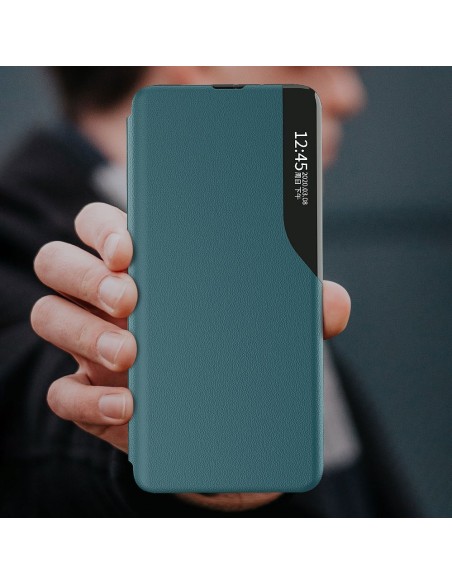 Eco Leather View Case elegantiškas atverčiamas dėklas su stovo funkcija, skirtas Samsung Galaxy S21 FE juodas Eco Leather View Case elegantiškas atverčiamas dėklas su stovo funkcija, skirtas Samsung Galaxy S21 FE juodas