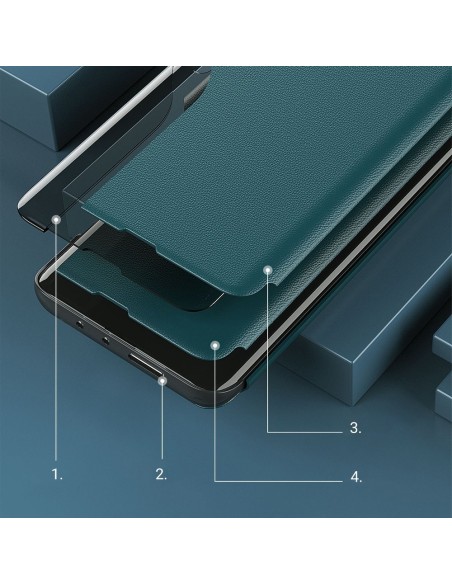 Eco Leather View Case elegantiškas atverčiamas dėklas su stovo funkcija, skirtas Samsung Galaxy S21 FE juodas Eco Leather View Case elegantiškas atverčiamas dėklas su stovo funkcija, skirtas Samsung Galaxy S21 FE juodas