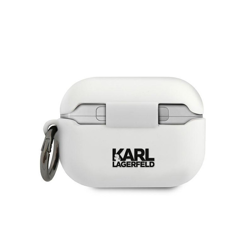 Karl Lagerfeld Silicone Ikonik dėklas, skirtas AirPods Pro - baltas