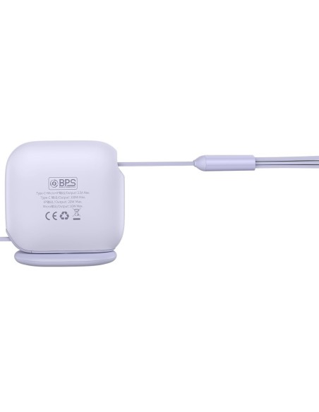 Kabelis ištraukiamas 3in1 USB-C microUSB iPhone Lightning 1,7m violetinė Kabelis ištraukiamas 3in1 USB-C microUSB iPhone Lightning 1,7m violetinė