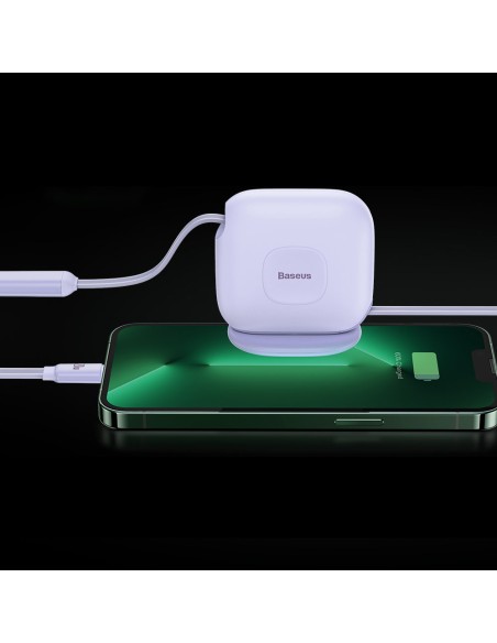Kabelis ištraukiamas 3in1 USB-C microUSB iPhone Lightning 1,7m violetinė Kabelis ištraukiamas 3in1 USB-C microUSB iPhone Lightning 1,7m violetinė