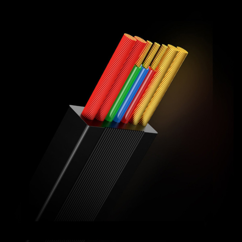 Kabelis ištraukiamas 3in1 USB-C microUSB iPhone Lightning 1,7m violetinė