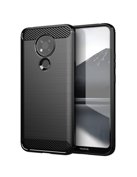 Carbon Case lankstus dangtelis, skirtas Nokia 3.4 juodas Carbon Case lankstus dangtelis, skirtas Nokia 3.4 juodas
