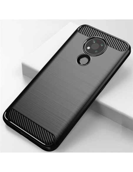 Carbon Case lankstus dangtelis, skirtas Nokia 3.4 juodas Carbon Case lankstus dangtelis, skirtas Nokia 3.4 juodas
