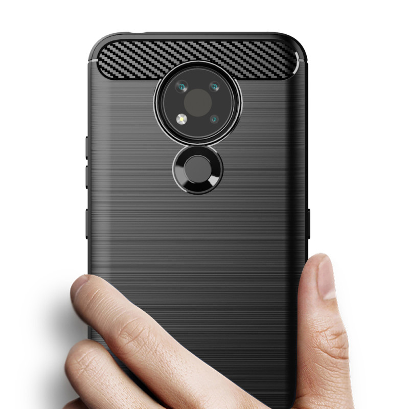 Carbon Case lankstus dangtelis, skirtas Nokia 3.4 juodas
