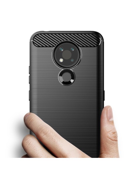 Carbon Case lankstus dangtelis, skirtas Nokia 3.4 juodas Carbon Case lankstus dangtelis, skirtas Nokia 3.4 juodas