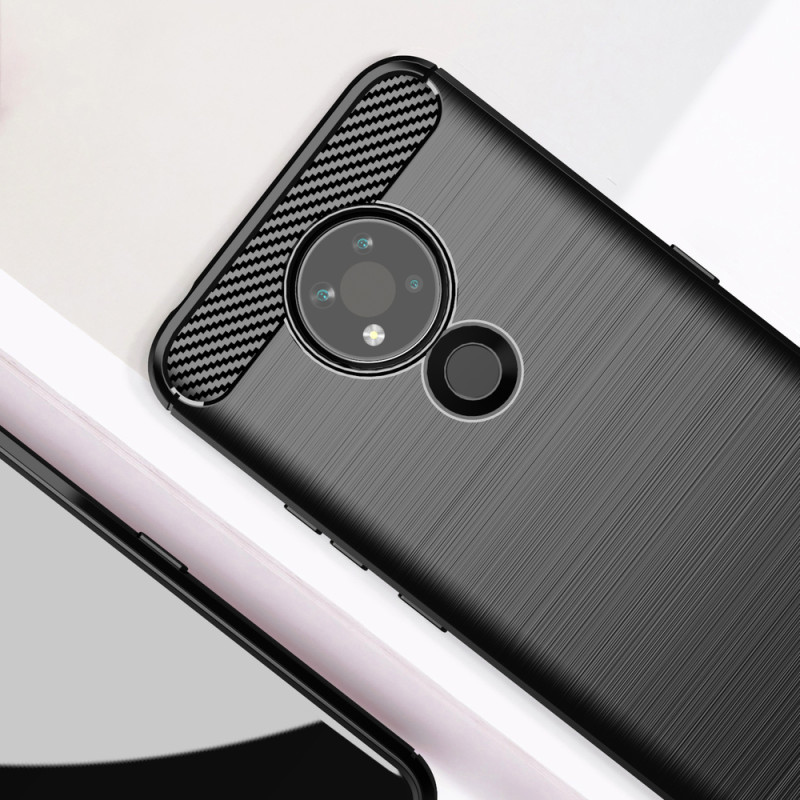 Carbon Case lankstus dangtelis, skirtas Nokia 3.4 juodas