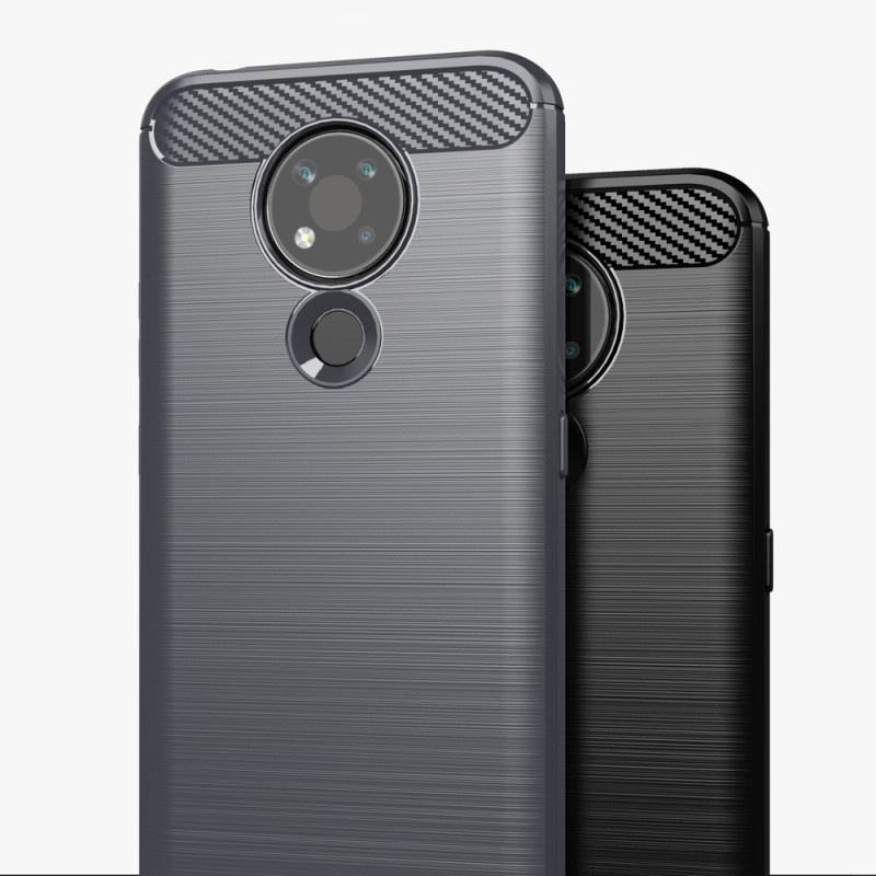 Carbon Case lankstus dangtelis, skirtas Nokia 3.4 juodas
