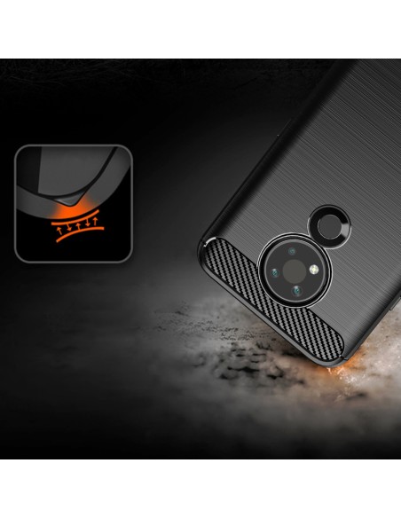 Carbon Case lankstus dangtelis, skirtas Nokia 3.4 juodas Carbon Case lankstus dangtelis, skirtas Nokia 3.4 juodas