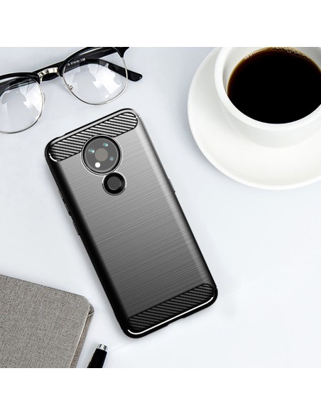 Carbon Case lankstus dangtelis, skirtas Nokia 3.4 juodas Carbon Case lankstus dangtelis, skirtas Nokia 3.4 juodas