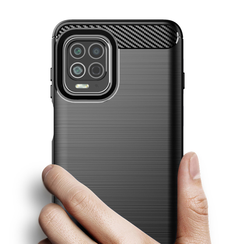 Carbon Case lankstus dangtelis, skirtas Motorola Moto G100 / Edge S juodas