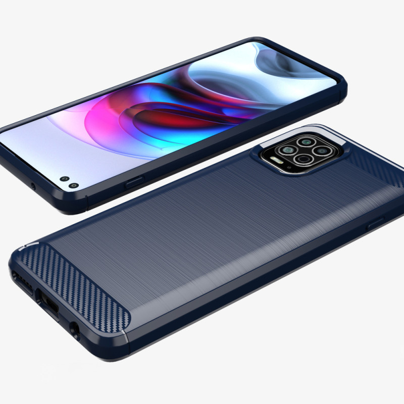 Carbon Case lankstus dangtelis, skirtas Motorola Moto G100 / Edge S juodas