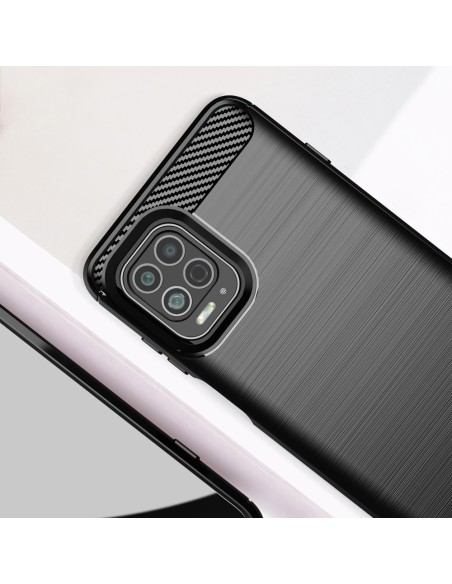 Carbon Case lankstus dangtelis, skirtas Motorola Moto G100 / Edge S juodas Carbon Case lankstus dangtelis, skirtas Motorola Moto G100 / Edge S juodas