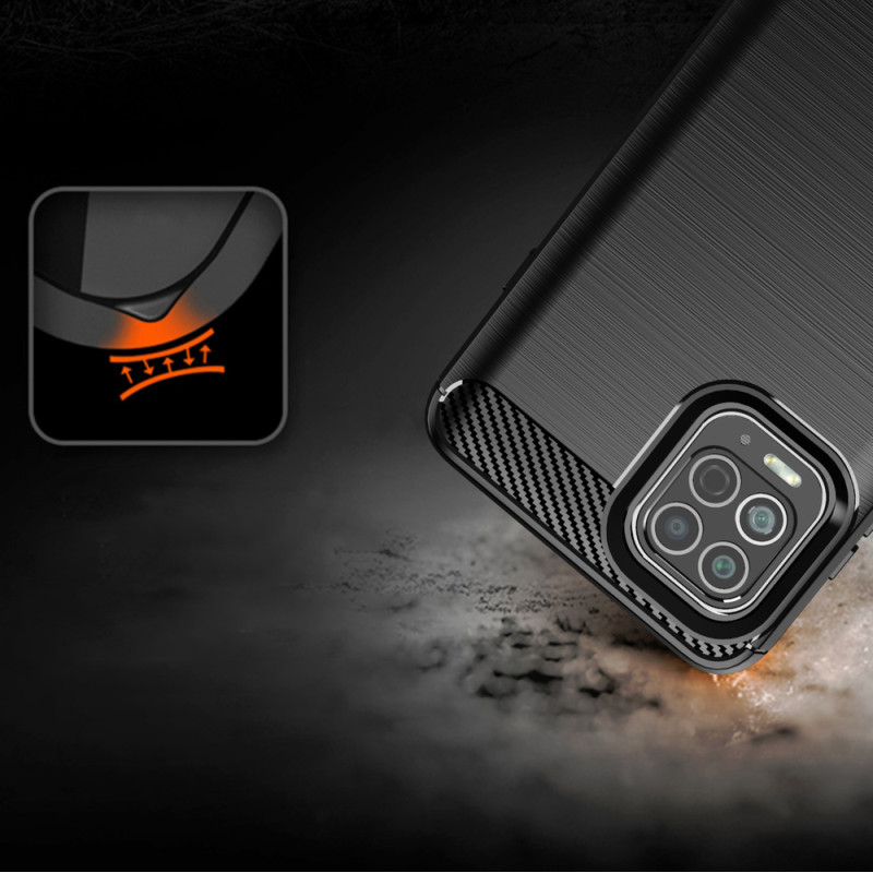 Carbon Case lankstus dangtelis, skirtas Motorola Moto G100 / Edge S juodas