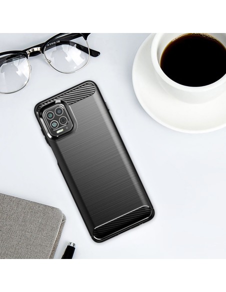 Carbon Case lankstus dangtelis, skirtas Motorola Moto G100 / Edge S juodas Carbon Case lankstus dangtelis, skirtas Motorola Moto G100 / Edge S juodas