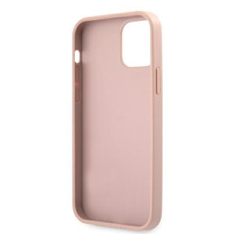Guess Saffiano Vintage Script dėklas, skirtas iPhone 12 Pro Max – rožinis