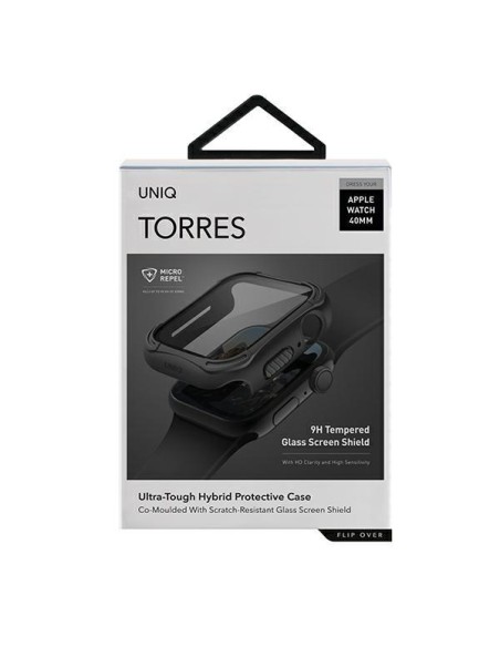 UNIQ Torres dėklas Apple Watch 4 / 5 / 6 / SE 40mm - juodas UNIQ Torres dėklas Apple Watch 4 / 5 / 6 / SE 40mm - juodas