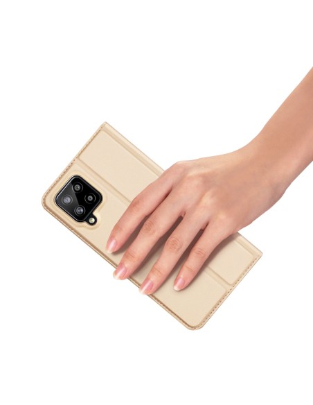 Dux Ducis Skin Pro dėklo dėklo dangtelis su atvartu, skirtas Samsung Galaxy A22 4G auksui