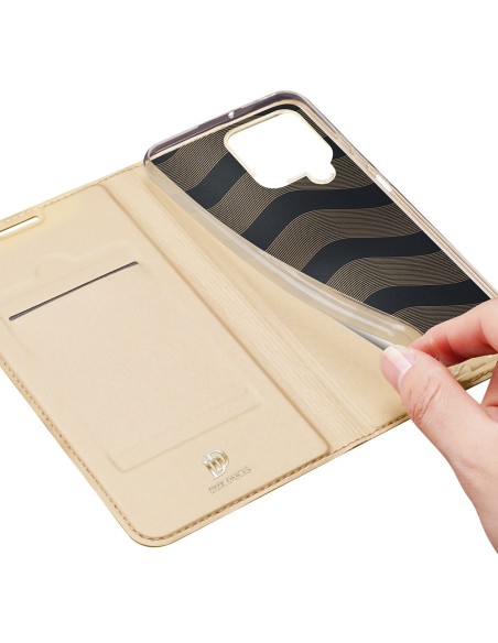 Dux Ducis Skin Pro dėklo dėklo dangtelis su atvartu, skirtas Samsung Galaxy A22 4G auksui