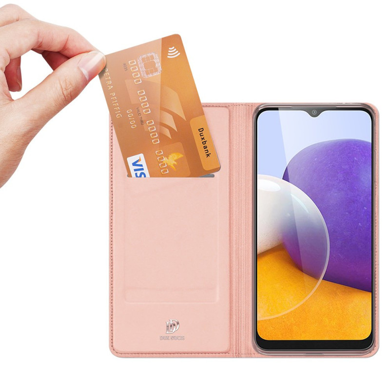 Dux Ducis Skin Pro dėklo dėklo dangtelis su atvartu, skirtas Samsung Galaxy A22 4G rožinė