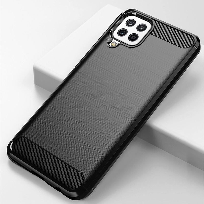 Carbon Case lankstus dangtelis Samsung Galaxy A22 4G juodas