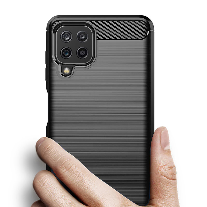 Carbon Case lankstus dangtelis Samsung Galaxy A22 4G juodas