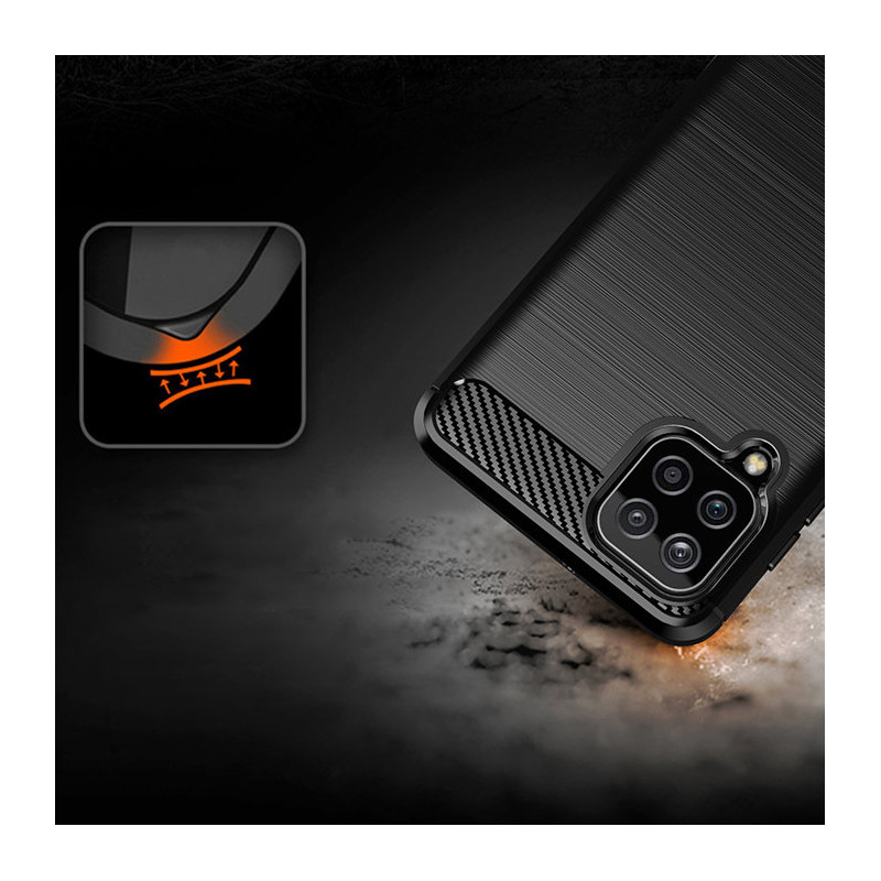 Carbon Case lankstus dangtelis Samsung Galaxy A22 4G juodas