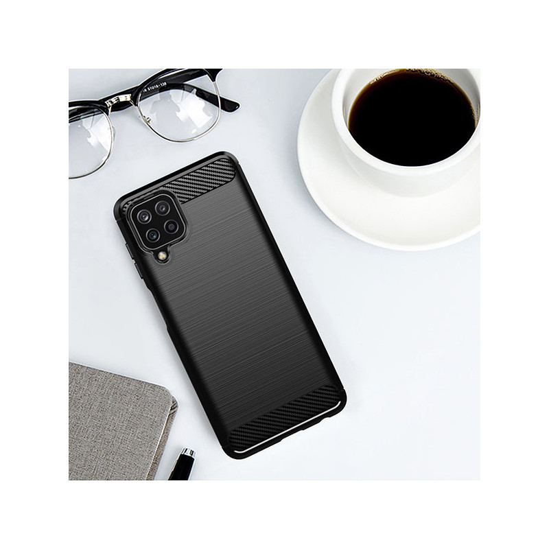 Carbon Case lankstus dangtelis Samsung Galaxy A22 4G juodas