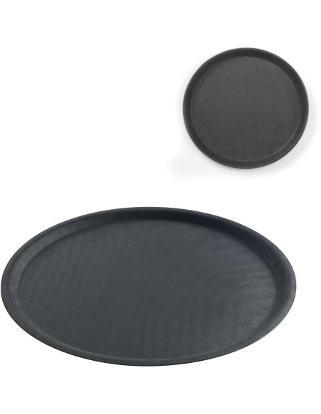 Apvalus neslystantis padavėjo padėklas sk. 40cm - juodas