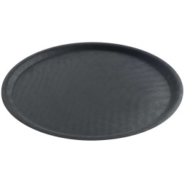 Apvalus neslystantis padavėjo padėklas sk. 40cm - juodas
