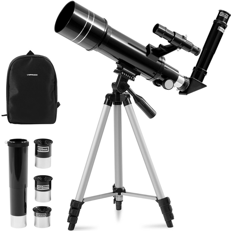Astronominis refraktorinis teleskopas, skirtas 400 mm skersmens žvaigždžių stebėjimui. 70 mm