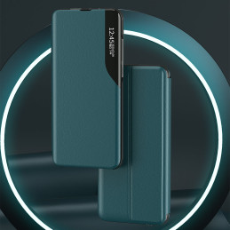 Eco Leather View Case elegantiškas atverčiamas dėklas su stovo funkcija, skirtas Samsung Galaxy A22 4G purple