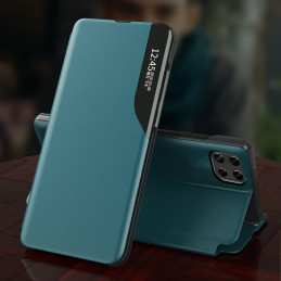 Eco Leather View Case elegantiškas atverčiamas dėklas su stovo funkcija, skirtas Samsung Galaxy A22 4G purple