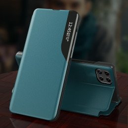 Eco Leather View Case elegantiškas dėklas su atvartu ir stovo funkcija, skirta Samsung Galaxy A22 4G red