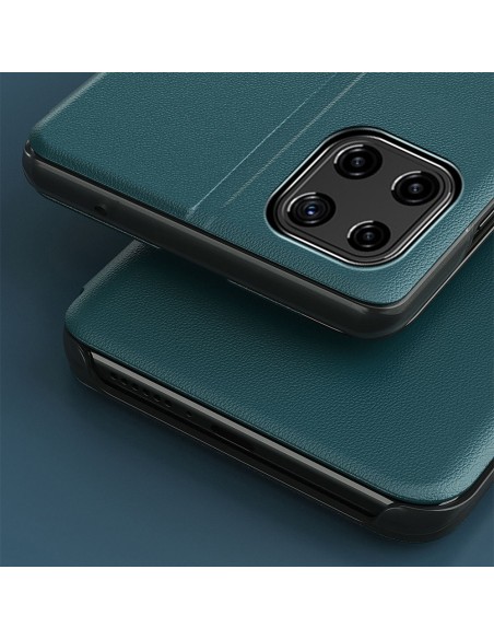 Eco Leather View Case elegantiškas dėklas su atvartu ir stovo funkcija, skirta Samsung Galaxy A22 4G red