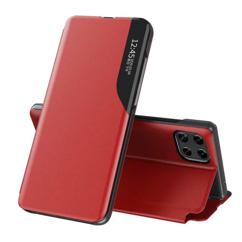 Elegantiškas Eco Leather View Case dėklas su atvartu ir stovo funkcija, skirta Samsung Galaxy A22 5G red Elegantiškas Eco Leather View Case dėklas su atvartu ir stovo funkcija, skirta Samsung Galaxy A22 5G red