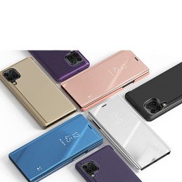 Clear View Case atverčiamas dangtelis, skirtas Samsung Galaxy A22 5G juodas