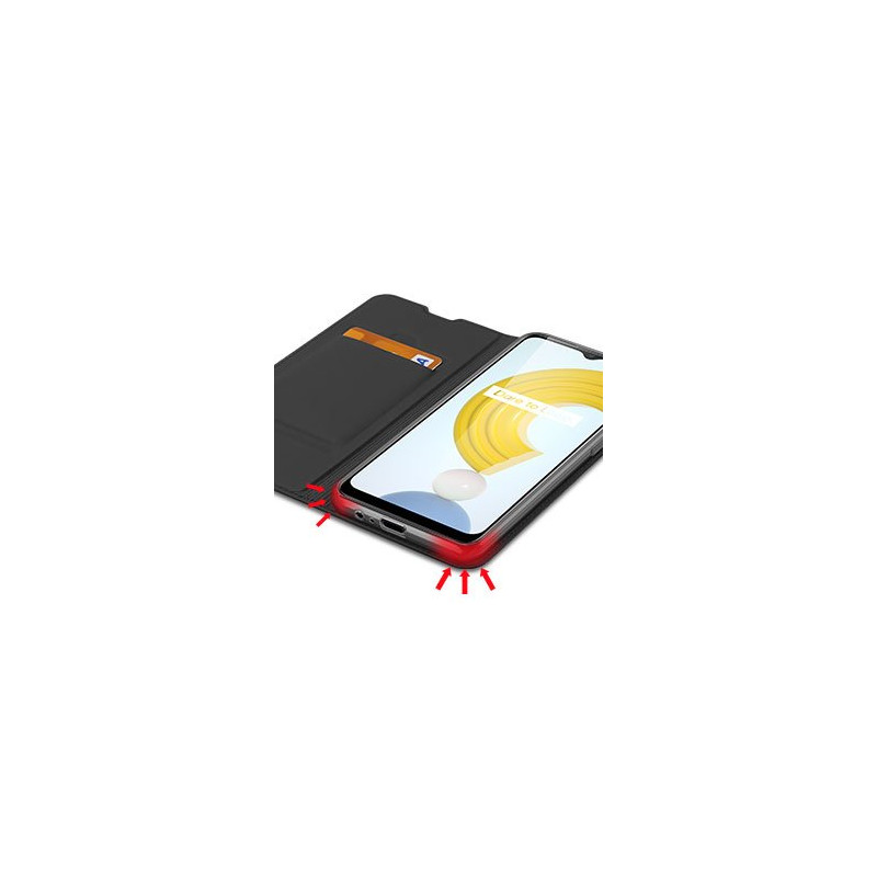 Dux Ducis Skin Pro dėklo dėklo dangtelis su atvartu Realme C21 juodas