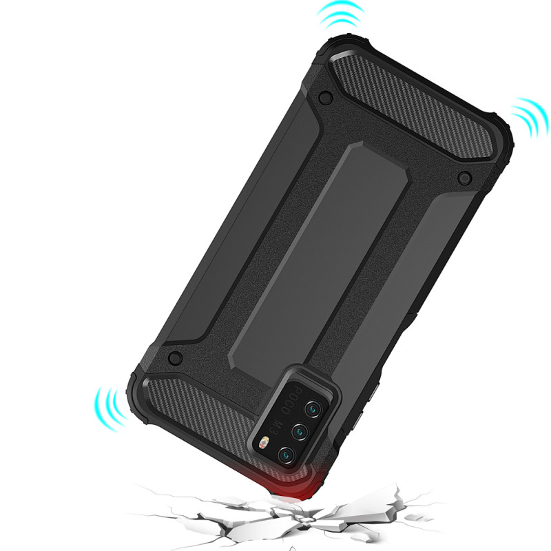 Hybrid Armor šarvuotas hibridinis dėklo dangtelis skirtas Xiaomi Redmi Note 10 5G / Poco M3 Pro gold