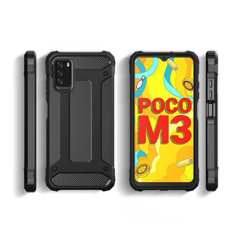 Hybrid Armor šarvuotas hibridinis dėklo dangtelis skirtas Xiaomi Redmi Note 10 5G / Poco M3 Pro gold