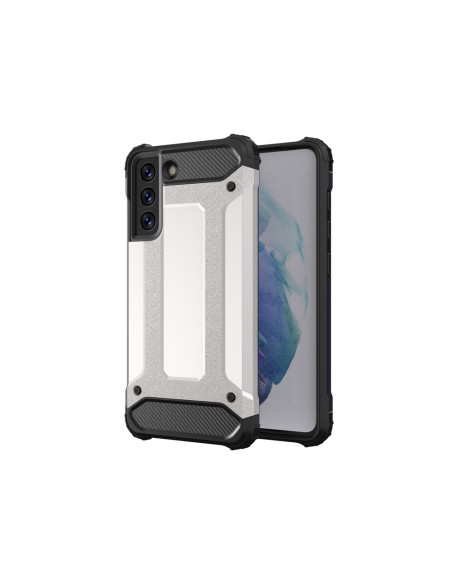 Hybrid Armor šarvuotas hibridinis dėklo dangtelis, skirtas Samsung Galaxy S21 FE sidabrinis Hybrid Armor šarvuotas hibridinis dėklo dangtelis, skirtas Samsung Galaxy S21 FE sidabrinis