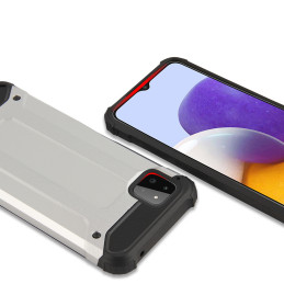 Hybrid Armor šarvuotas hibridinis dėklo dangtelis, skirtas Samsung Galaxy A22 5G juodas