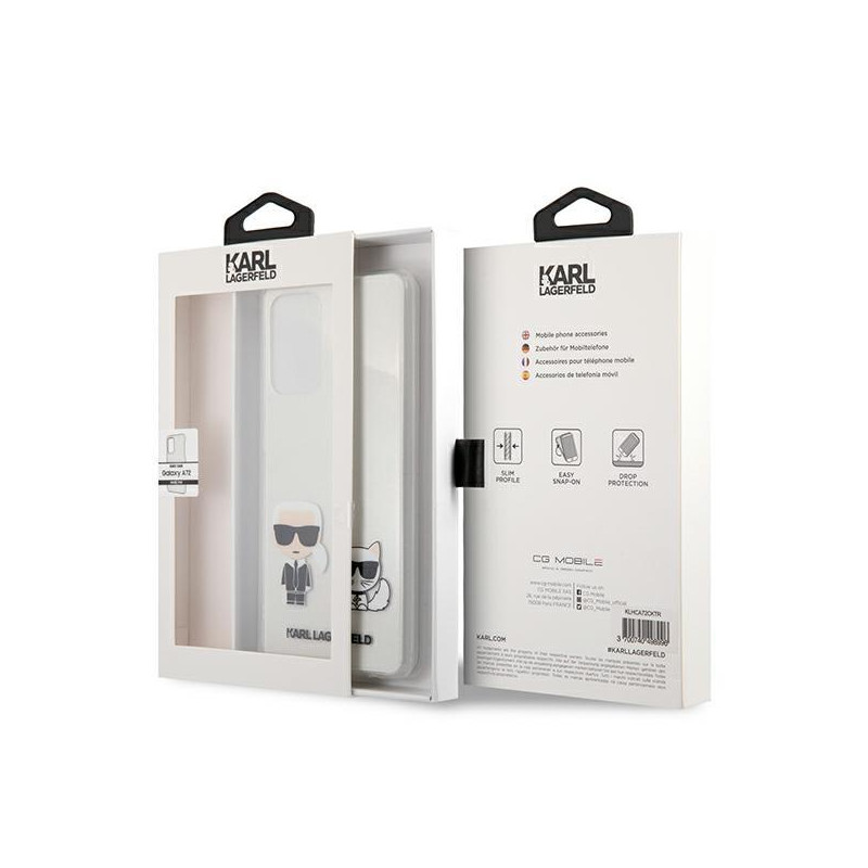 Karl Lagerfeld Karl&Choupette dėklas Samsung Galaxy A72 - skaidrus