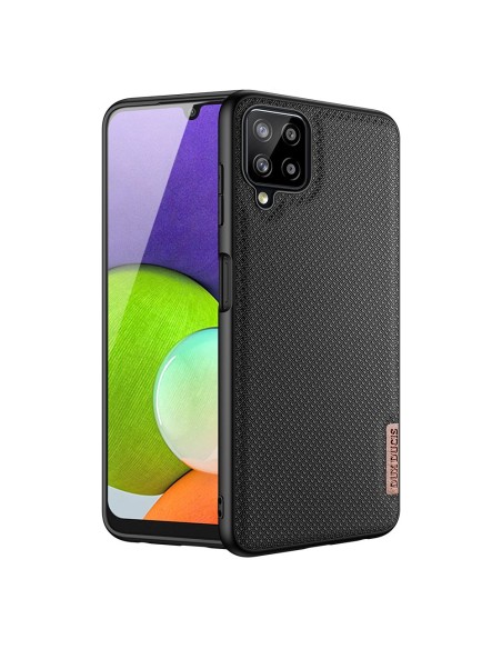Dux Ducis Fino dėklo dangtelis, padengtas nailono medžiaga, skirtas Samsung Galaxy A22 4G juodas