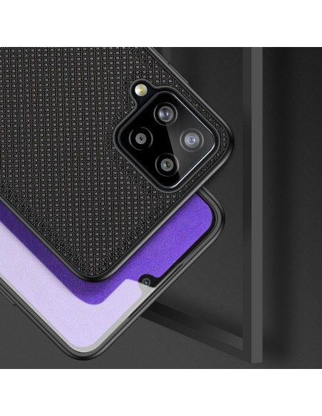 Dux Ducis Fino dėklo dangtelis, padengtas nailono medžiaga, skirtas Samsung Galaxy A22 4G juodas